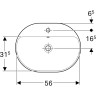 Раковина встраиваемая GEBERIT VARIFORM 45x60 см 500.733.01.2 с отверстием перелива